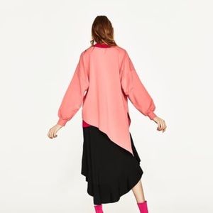 Zara asymmetric pink sweater tunic, nwot